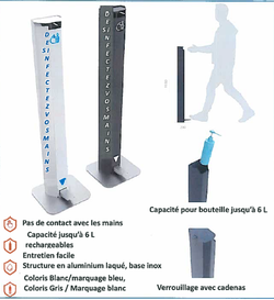 UNE FONTAINE DE GEL HYDROALCOOLIQUE SANS CONTACT UNE FONTAINE DE GEL HYDROALCOOLIQUE SANS CONTACT